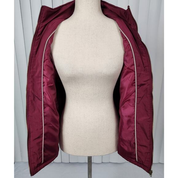 Aspen Quilted Puffer Vest Slim Fit Full Zip Sleeveless Pockets Burgundy Large - Picture 4 of 13